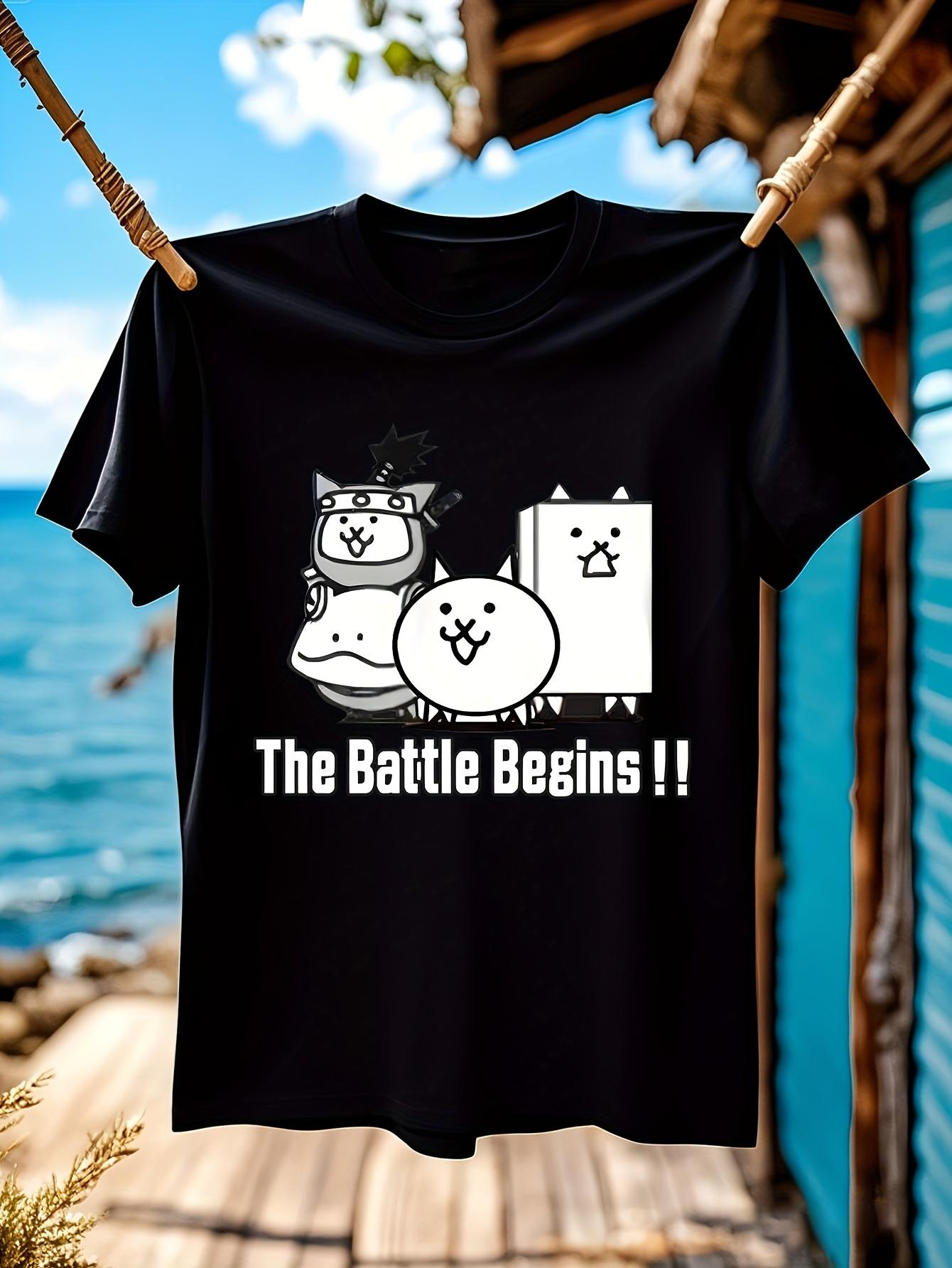 Unisex Cotton Tshirt with Battle Cats Print XXL