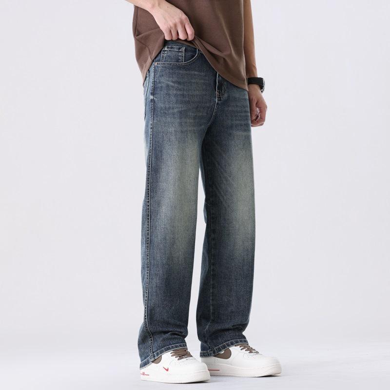 Spring Jeans Men's Loose Straight Pants American New Men's Wide-leg Pants
