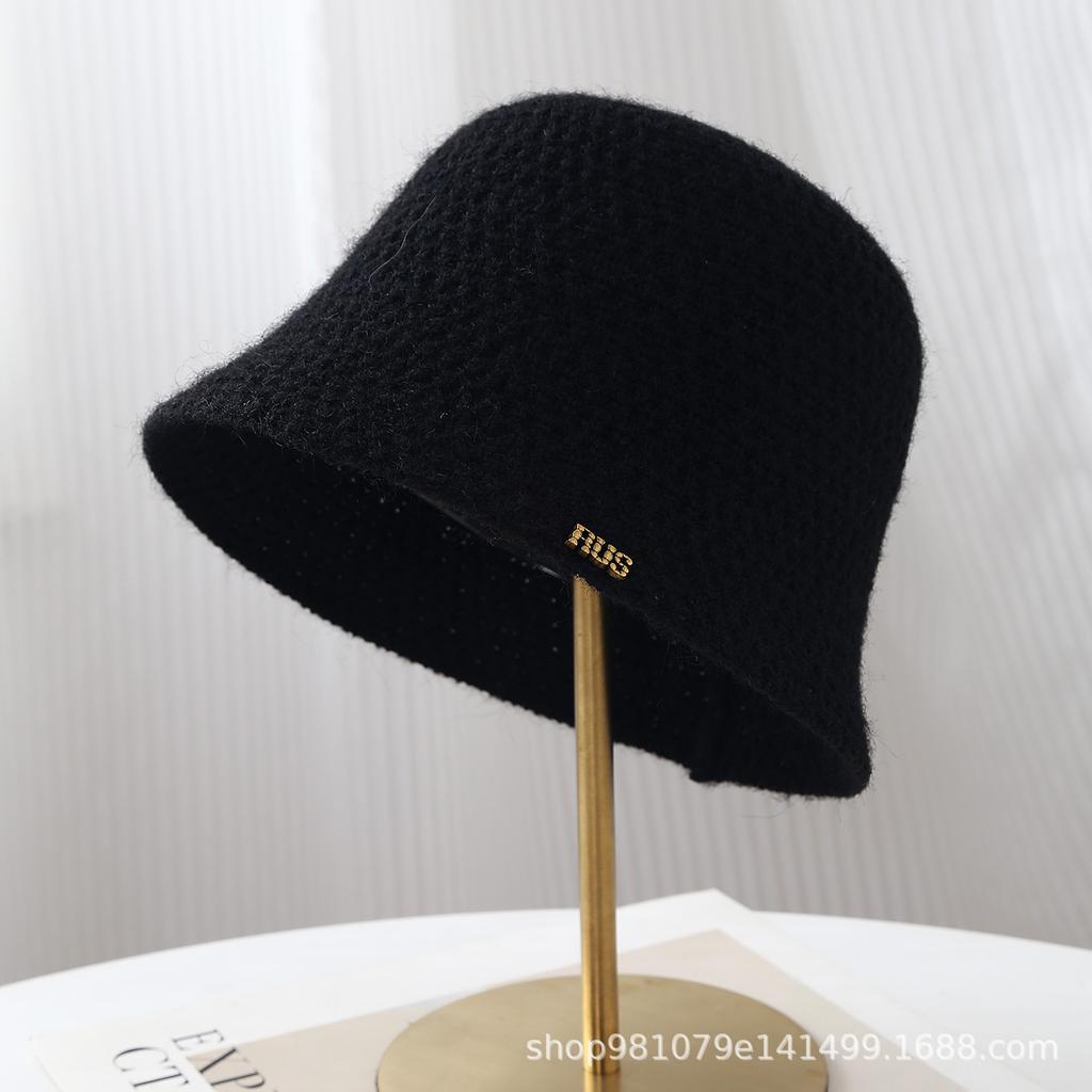 Solid color exquisite feeling women's bucket hat retro trend basin hat new simple personality temperament texture bucket hat