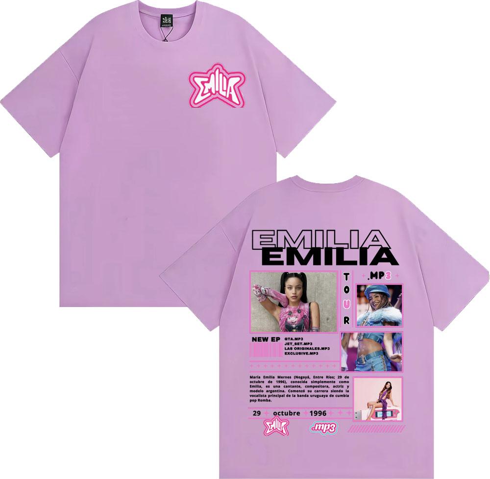 Singer Emilia Mernes MP3 Tour 2025 Graphic T Shirt Men Women Fashion Aesthetic High Street T-shirts Casual O-Neck Cotton T-shirt