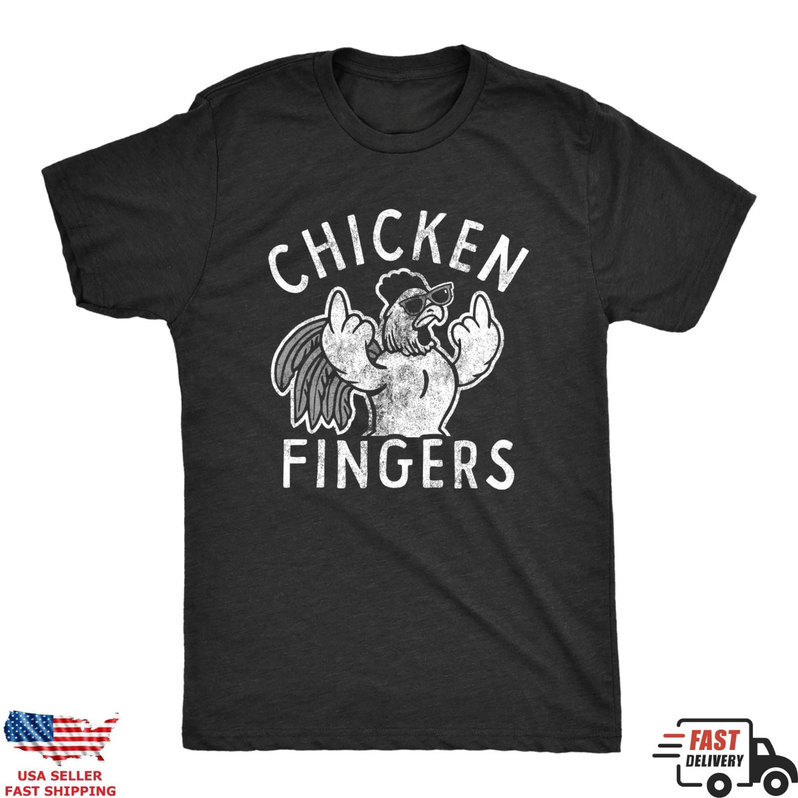 Funny Chicken Fingers Shirt Rude Chicken Graphic Tee Sarcastic Humor T Shirt M