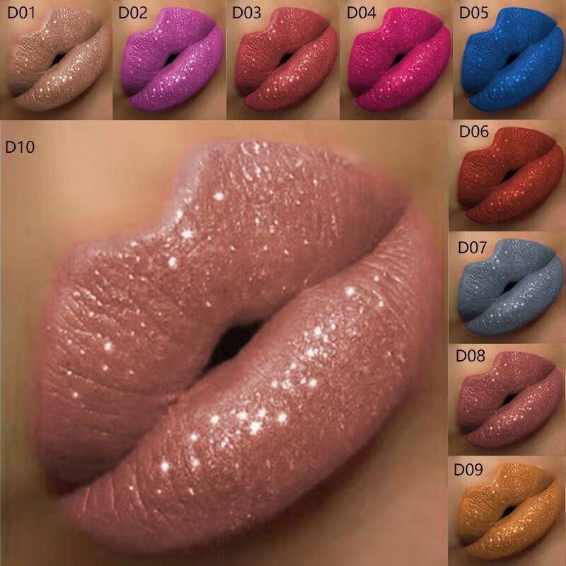 VERONNI Glitter Flip Shimmer Lip Gloss - Non-stick Matte Diamond Shine
