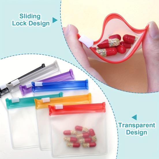 7Pcs Pill Organizer Storage Bag Set BPA Free Transparent Design Waterproof Reusable Self Sealing Medicine Bags