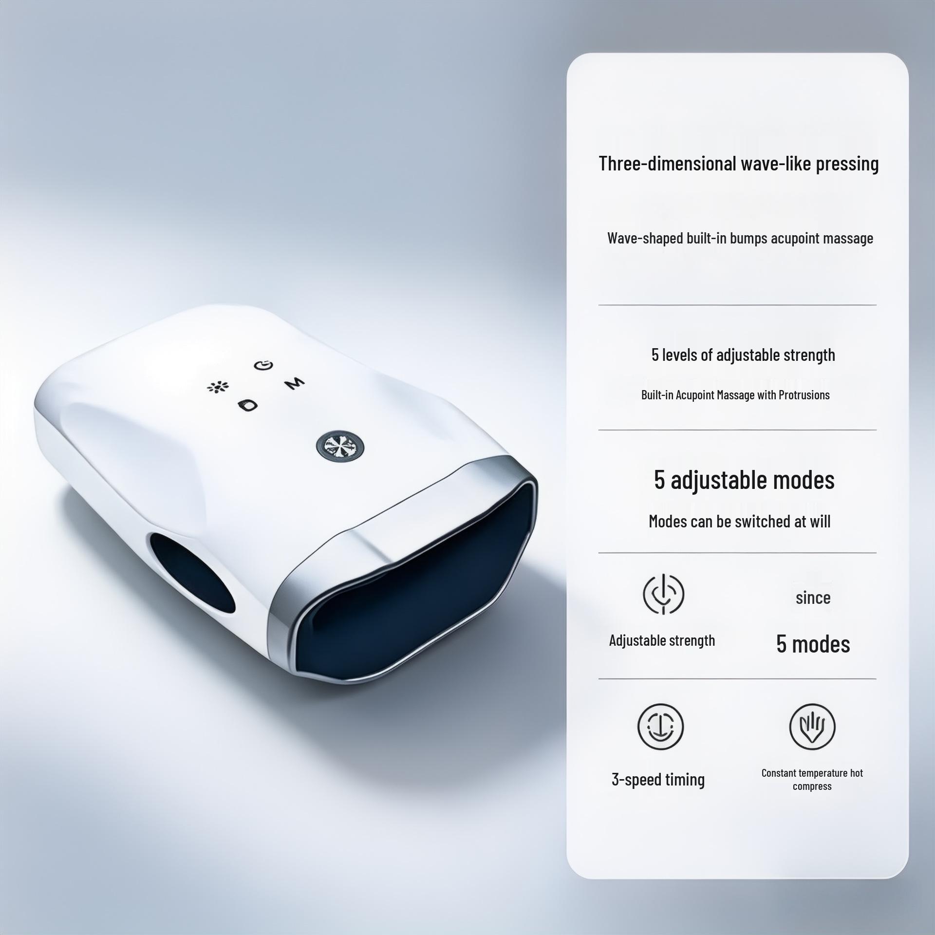 Smart Electric Hand Massager with Heat, Airbag Compression, Vibration, and Wrist Kneading белый