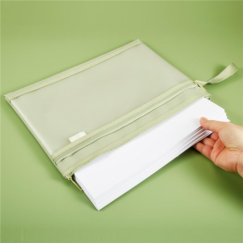 A4 Waterproof Pregnancy Check-Up Document Bag - Large Capacity Double-Layer Zipper Handbag for Students and Textbooks