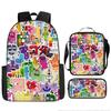 Digital Building Block Numberblocks School Bag Large Capacity Polyester Backpack Satchel Bag Pencil Bag Backpack Three-Piece Set