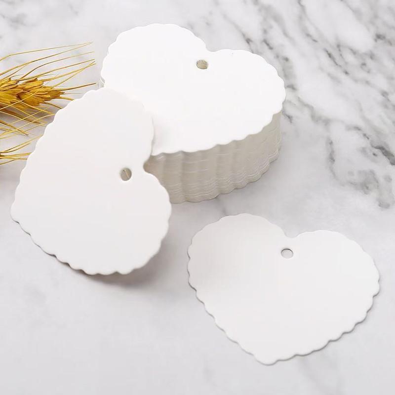 6.5*5cm 100Pcs Heart Shape Blank Kraft Paper Card Gift Tag Label DIY Party Wedding Crafts