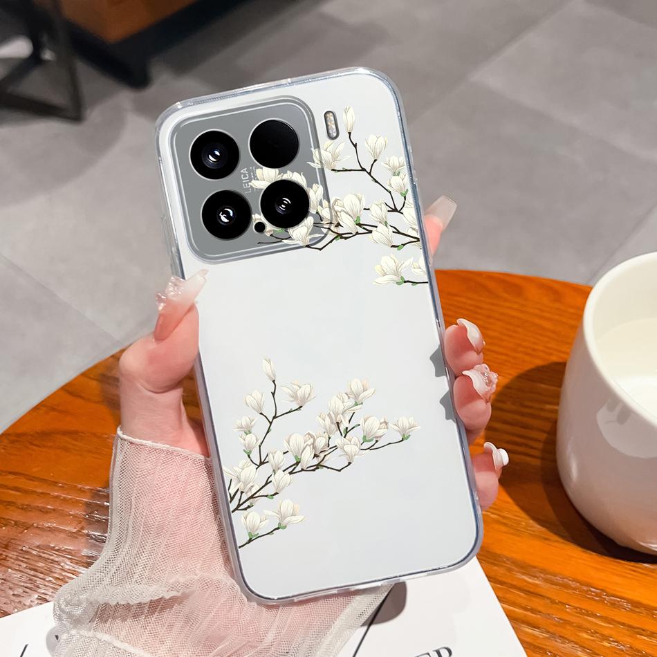Leisure Flower Case For Xiaomi 15 Pro Clear Phone Bags Colourful Soft Back Cover For Xiaomi15 15Pro Silicone Anti Drop Housing