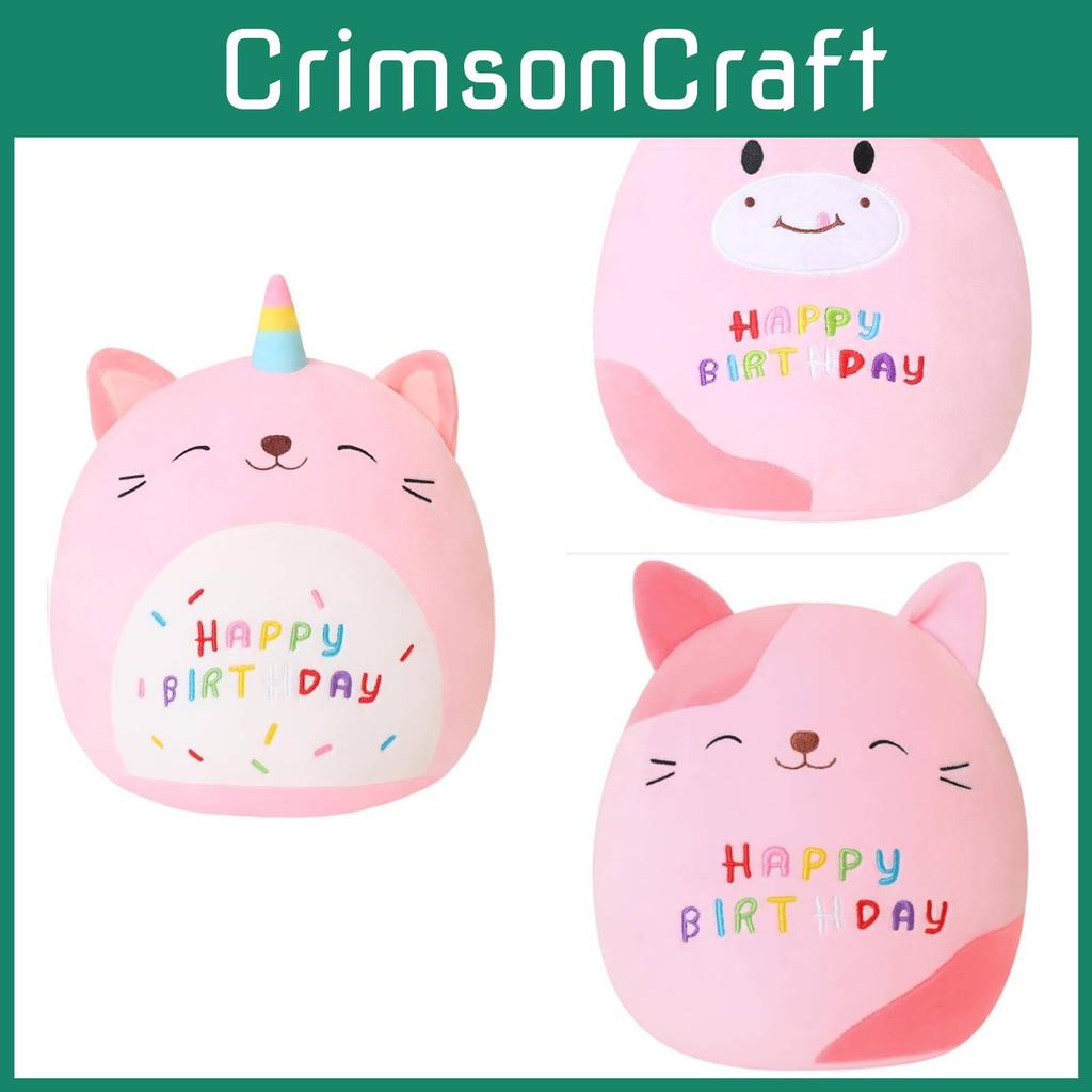 Squishmallows Cat Birthday Cow Unicorn Plush Toy Cute Doll Cartoon Gift Kids
