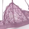French Sexy Triangle Cup Women's Bra Thin Strap Lace Underwear Insertable No Steel Rim Bra