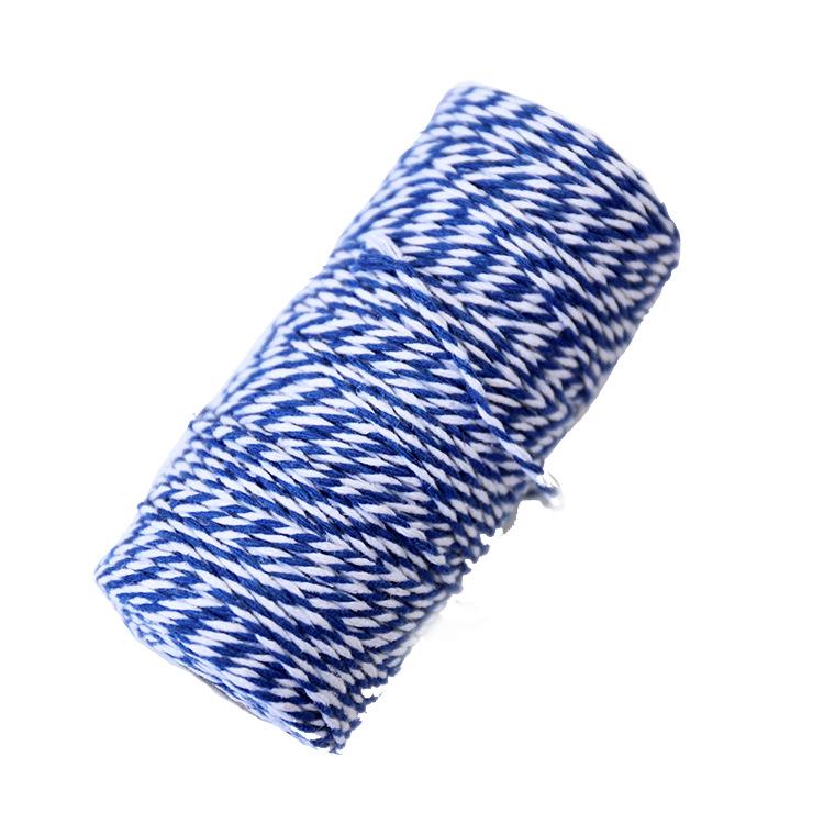 1,5mm Dvoubarevná bavlněná šňůra, DIY Ručně tkaný materiál na visačky - 100m role
