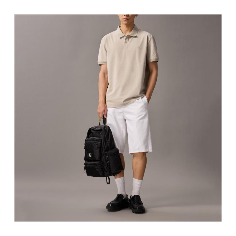Calvin Klein Simple and fashionable commuting large-capacity backpack fabric backpack men's space black