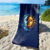 Traumhafte Sterne, Mond und Sonne Polyester-Mikrofaser Strandtuch ist sehr saugfähig, geeignet für Schwimmen und Strandausflüge
