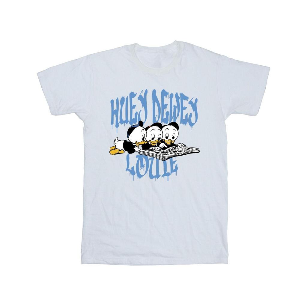 Disney Girls Huey Dewey Louie Reading Cotton T-Shirt