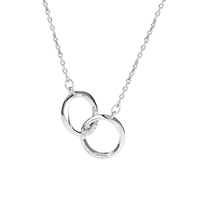 

Ожерелье «Лента Мёбиуса»: Микро-сет Циркон Двойная Подвеска для Пар