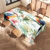Künstlerische Vogel-Tischdecke mit Blattdesign für Wohnkultur Mehrfarbig Blumig Küchen-Tischdecke