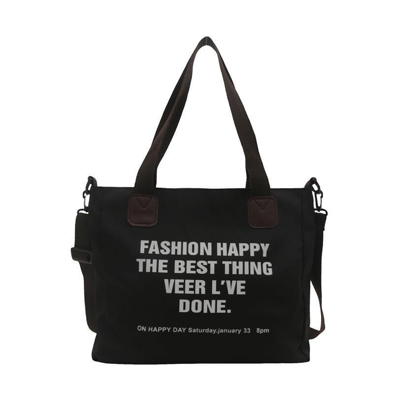 Large Capacity Canvas Bag for Women Casual College Style Students Class Shoulder Bag Fashionable Trend Commuting Toy Bag