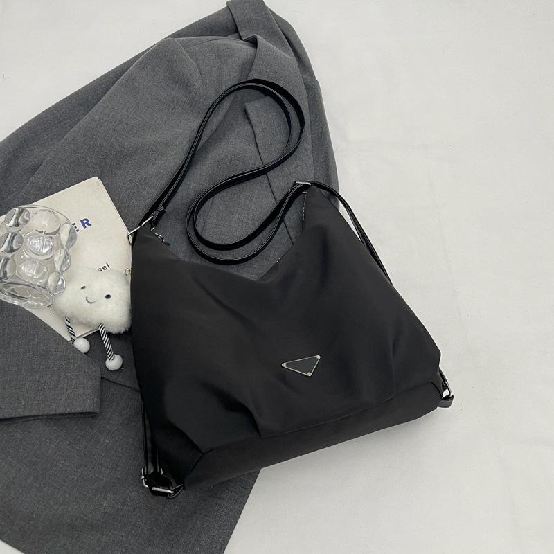 Lightweight and Versatile Large-capacity Nylon Cloth Tote Bag 2025 Autumn New Double Shoulder Back Bag Single Shoulder Messenger Bag
