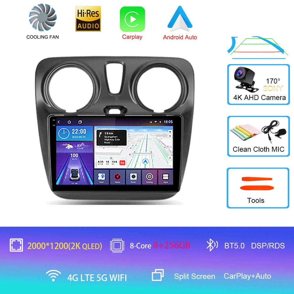 Android 14 Video Playe Carplay Auto WIFI+4G For Renault Lodgy Dacia Dokker 2012-2020  Car Radio Multimedia Navigation GPS Stereo