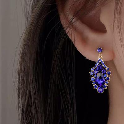 1 Set Brautschmuck Ohrringe Halskette Wassertropfenförmige Strasssteine Schmuck Geometrischer Verstellbarer Schmuck
