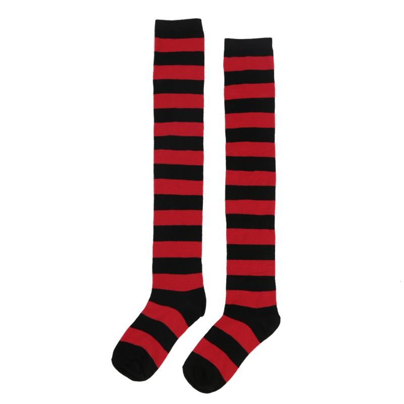 Women Striped Stockings Over Knee Length JK Long Socks Ladies Girls High Socks Girls Fashion Multi-color Striped Cute Hosiery