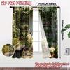 2pcs, 2D FLAT PRINTING Curtains (Without Rod) Garden Retreat Modern Window Curtain 100% Polyester Curtains Decorations For Home