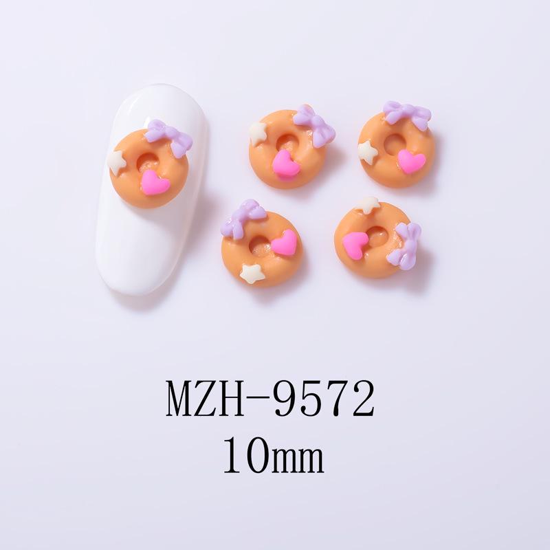 3D Cartoon Nail Accessories: Cute Ice Cream & Donut Resin Designs for Summer