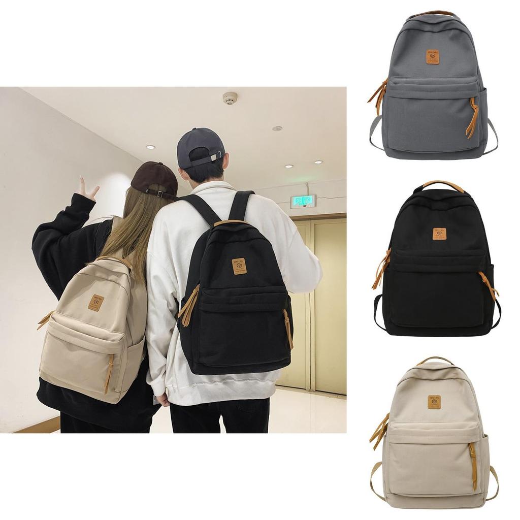 Einfacher einfarbiger Buchstaben-Dekorations-Rucksack für Studenten, Freizeit, Reisen und Schule