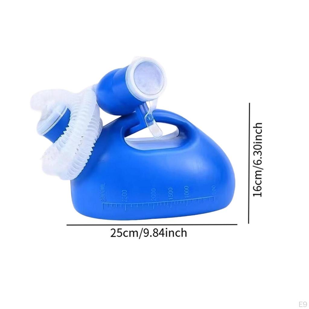 Male Pee Bottle Collection Pot with Lid and Hose Urinary Container for Patient