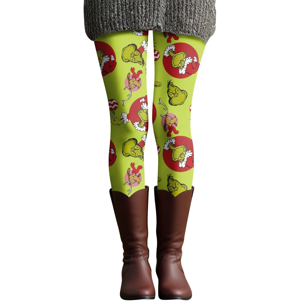 Women's Casual Fashion Outdoor Christmas Printed Slim Elastic Yoga Pants Cropped Pants