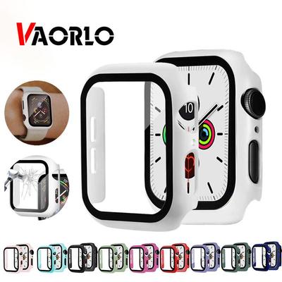 Watch Cover Case for Apple Watch 5/4 40MM/44MM PC Bumper with Glass Protector Film for Iwatch Series 3/2 38 42MM Accessories