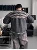 Men's Fair Isle Jacquard Slim Fit Round Neck Sweater - Trendy Autumn/Winter Knitwear