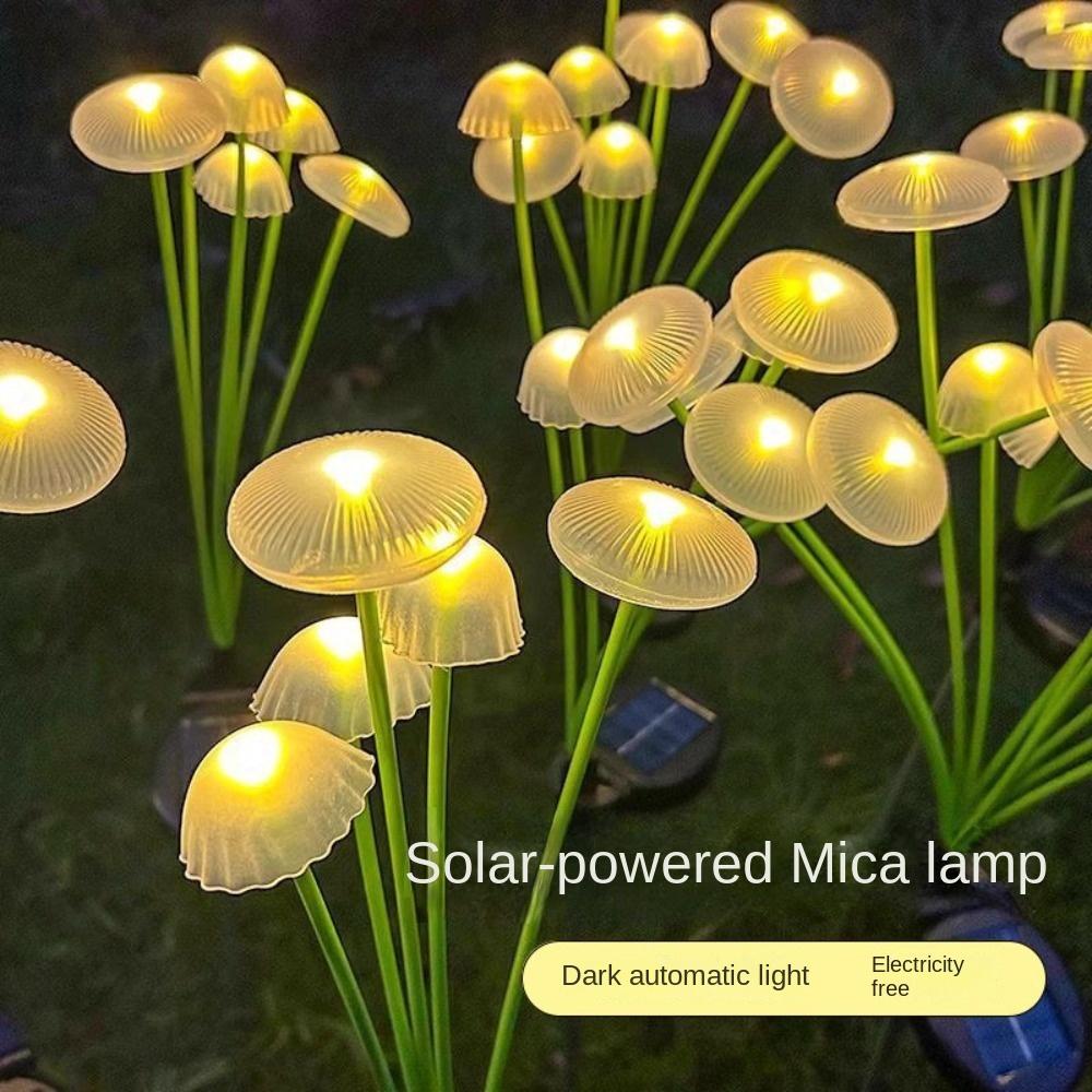 Outdoor Solar Garden Lights Waterproof Dual Mode LED Jellyfish Lawn Lamp Artificial Flower Floor Lamp Holiday Party Lamp