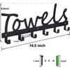 A33R-Towel Rack Towel Holder Over The Door Hooks For Bathroom For Hanging Heavy Duty, With 6 Hooks