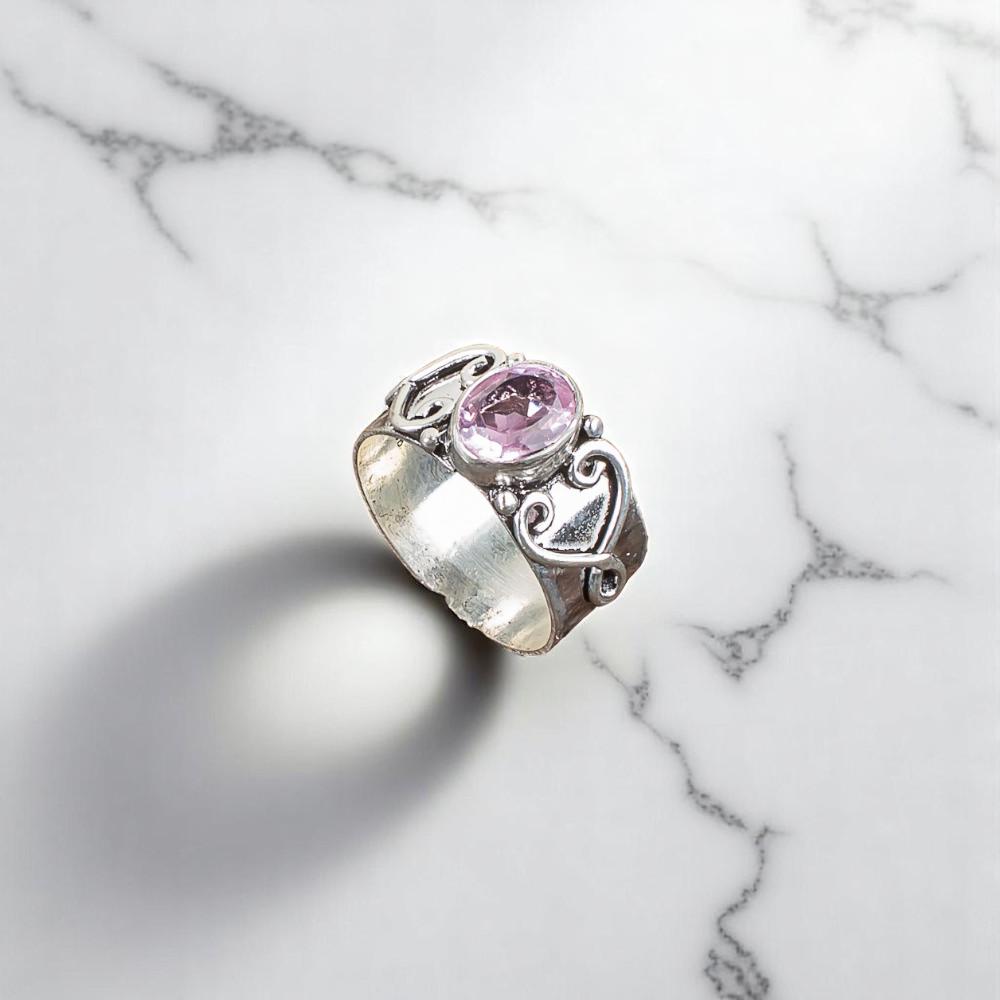 Morganite Gemstone 925 Sterling Silver Jewelry Handcrafted Ring Gift For Wife RR-16-13