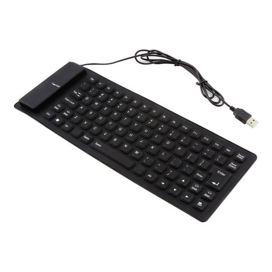 85 Keys Portable USB Mute Silicone Foldable Wired Keyboard for Laptop/Computer