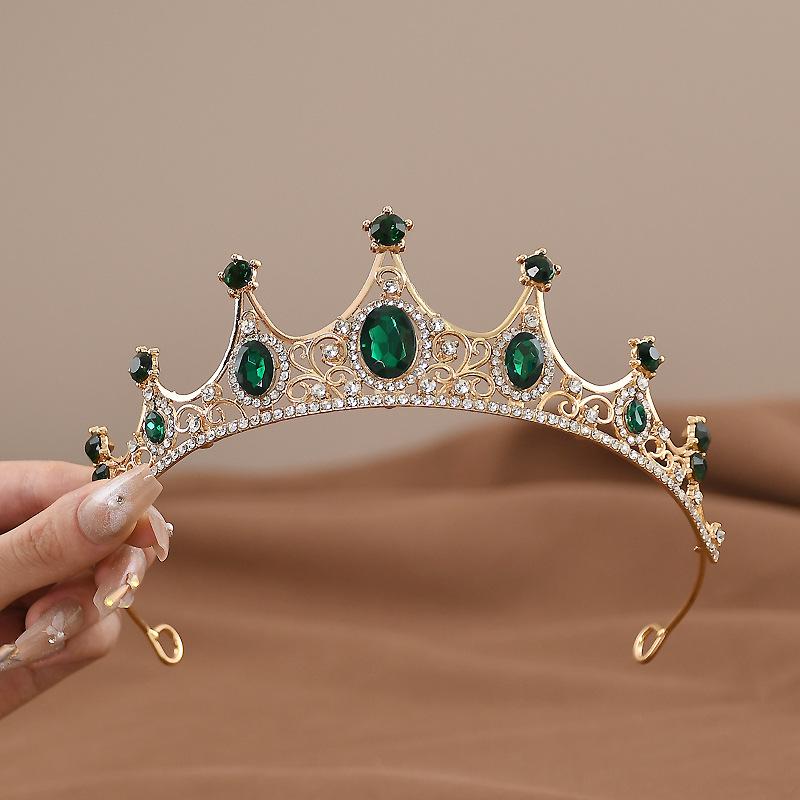Elegant Crystal Alloy Princess Crown Wedding & Birthday Hair Accessory
