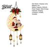 Unique Christmas Exchange Gift Santa Moon Hanging Lamp Iron LED Lighted Ornament Light Glowing Atmosphere for Wall Window Porch Decor Holiday