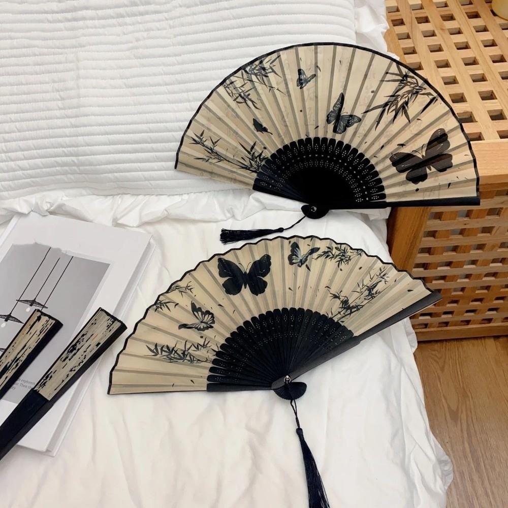 Vintage Silk Folding Fan Chinese Style Classical Dance Fan Decorative Fan  Wedding Gifts