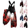 Damesommeroveraller Blomstertrykk Vintage Jumpsuit (Ikke-justerbare stropper)