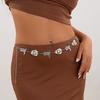 Retro style sweet and cool punk waist chain, personalized metal denim style three-dimensional body chain jewelry women