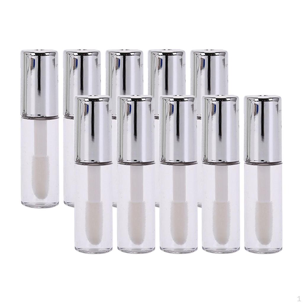 10 Pieces 1.2ml Mini Reusable Clear Empty Lip Gloss Containers Travel Bottle Tube