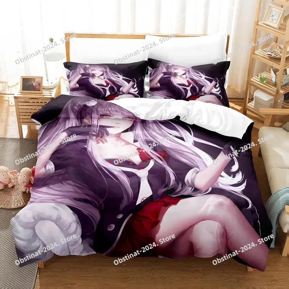 Fashion Anime Danganronpa Bedding Set Printed Bed Set Duvet Cover Sheet Pillowcase Bed Soft Quilt Cover Full Queen King Size
