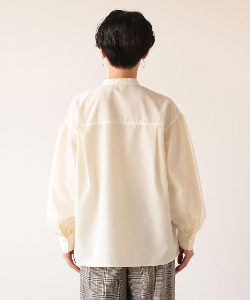 Afternoon Tea Living HY27 Tulle Sleeve Blouse, Size M, Ivory