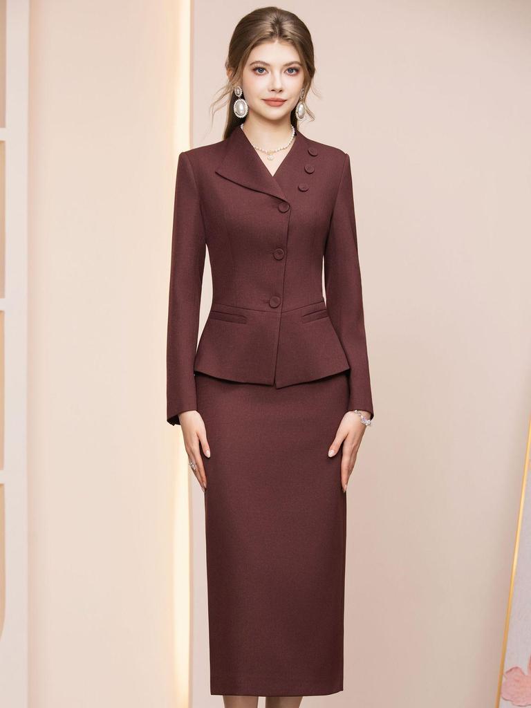 Zhi Li Stylish Slimming Blazer & Pencil Skirt Set - Spring 2026
