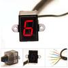 LED Motorcycle Gear Indicator N-6 Speed Display 12V Waterproof Shift Clutch Lever Gauge Part for Bike Refit with Neutral Green N