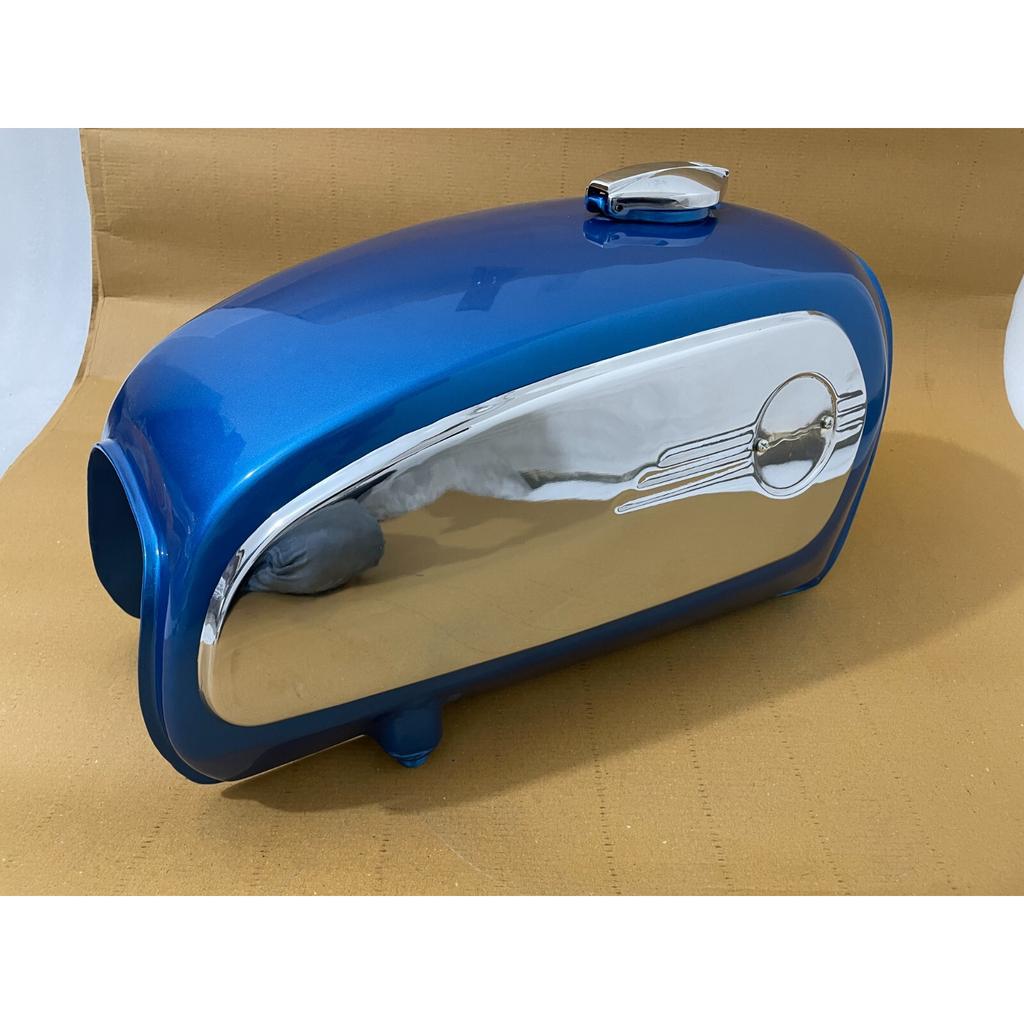 BMW R75/5 Toaster 1969-73 Model Blue Painted Alloy Petrol Gas Tank + Side Plates