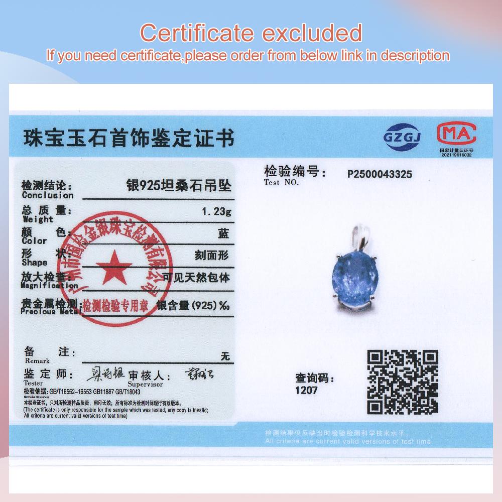 Colier cu pandantiv oval de Tanzanit albastru natural 7*9mm Design simplu de lux ușor Bijuterii fine cu pietre prețioase reale Femei fată cadou de ziua de naștere