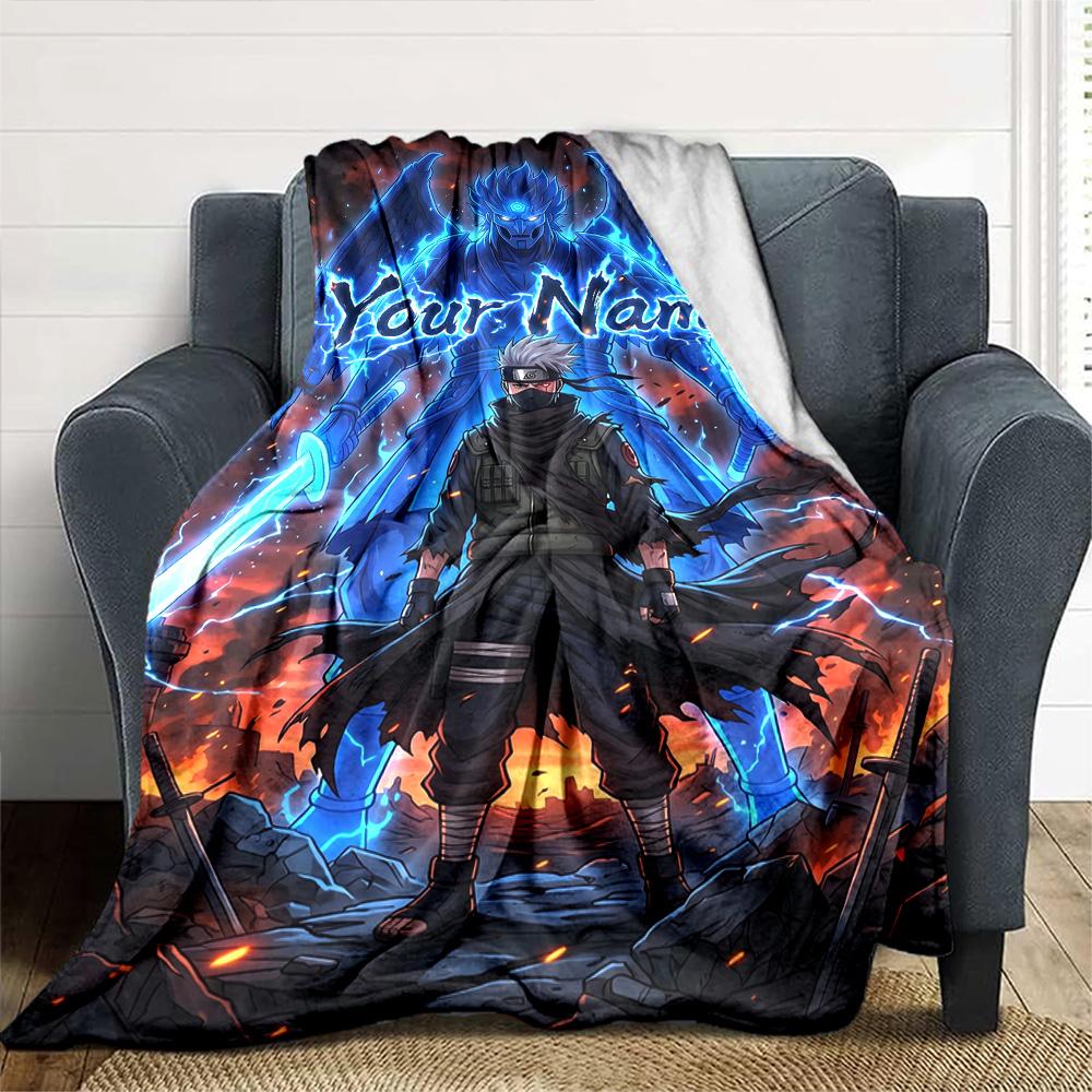 Naruto Charakter Personalisierte Namensdecke Kuscheldecke Personalisierte Decke Warme Dekoration für Büro Wohnzimmer Meeresblick Wohnzimmer für Alle Anlässe