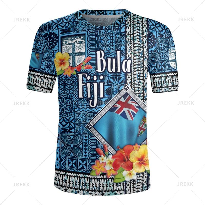 3D Printing The Republic-of Fiji Flag V Neck T Shirt Fiji Rugby-Jersey Emblem Graphic V neck T Shirts For Men Fashion Tee Shirts